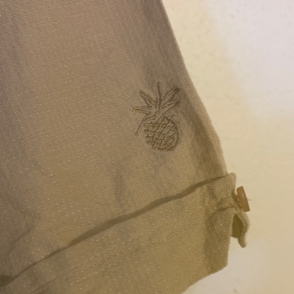 Cubavera Tan and White Casual Button Down Shirt XL linen blend - Picture 5 of 6